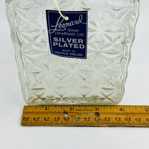 Vintage Leonard Crystal‎ Decanter Silver Plated Holder Sheffield England - Picture 5 of 11